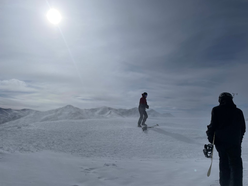 Peak of a snowy mountain.