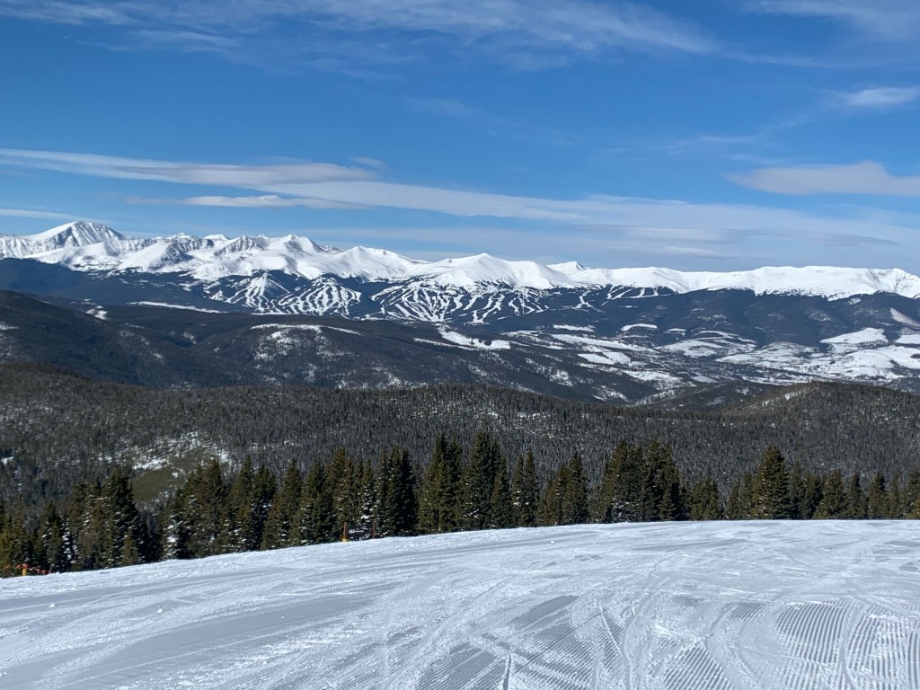 Snowy mountain with mountains the background