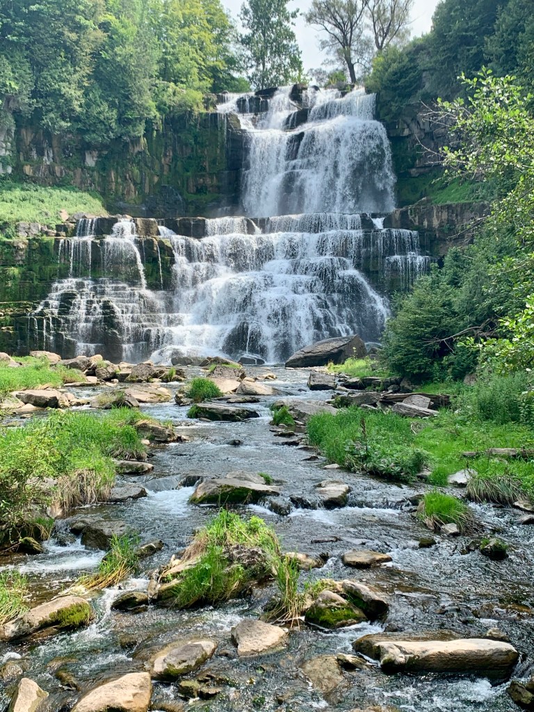 waterfall on a summer day