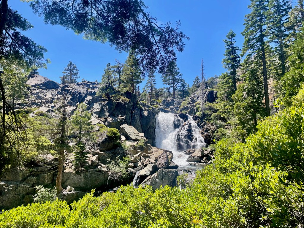Waterfall in the wilderness on a clear day