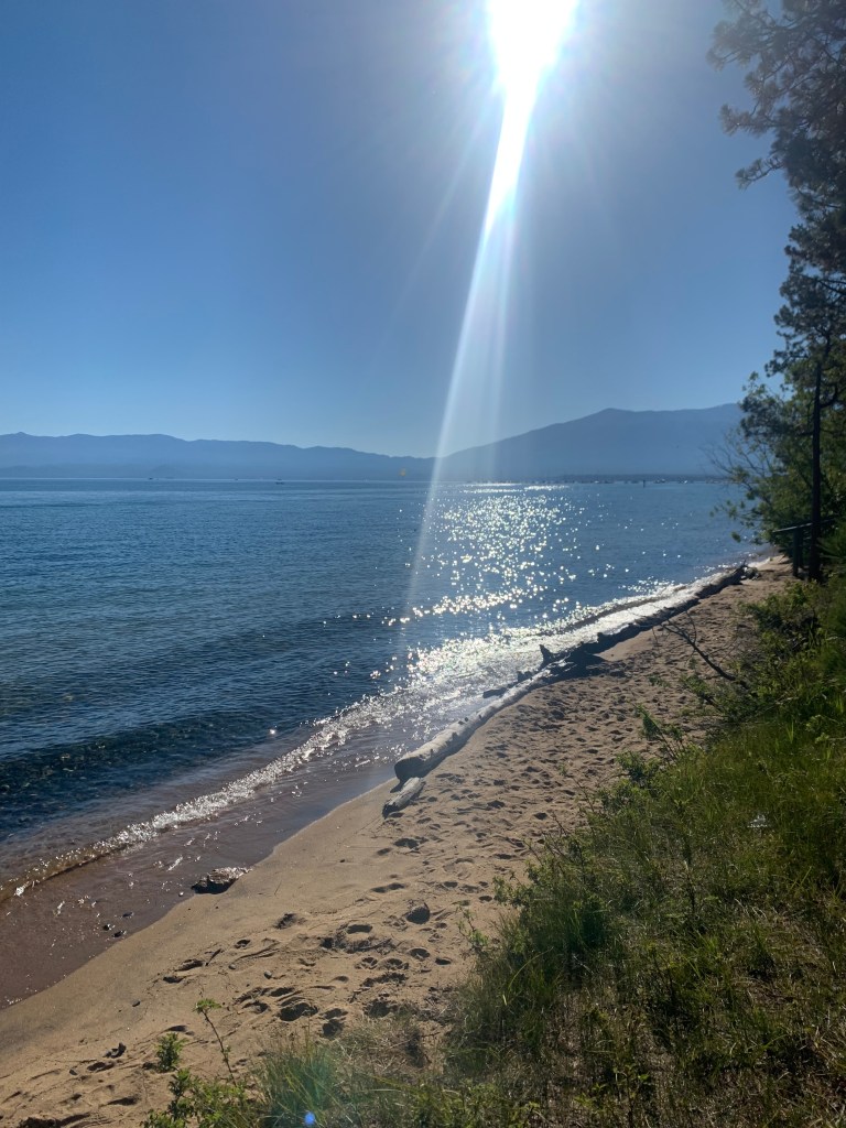 Sandy beach on a clear and sunny day