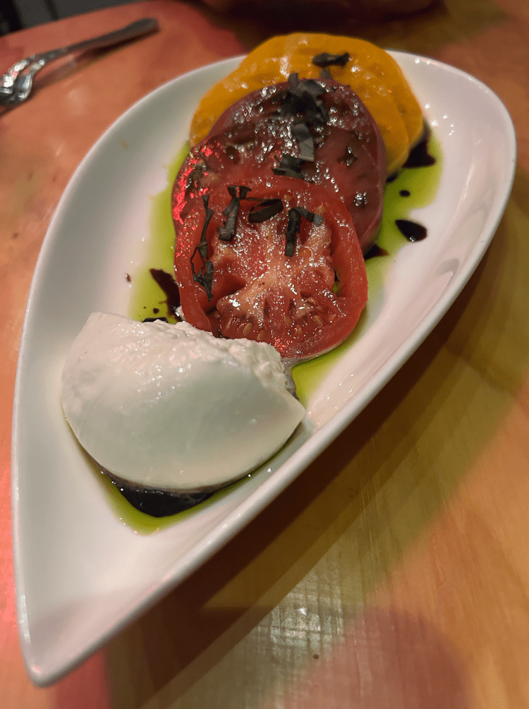heirloom tomatoes and burrata